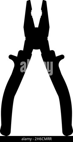 Pliers tool icon black color vector illustration flat style simple image Stock Vector