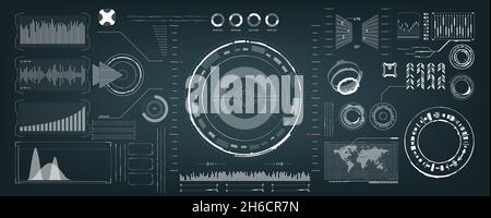 Sci-Fi Futuristic Glowing HUD Display. Vitrual Reality Stock Vector