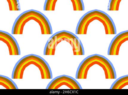 Kids rainbow seamless pattern for fabrics and textiles and packaging and gifts  Stock Photo