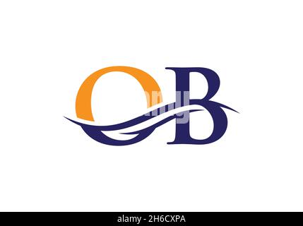 Ob Form Lettering Creative golden letter Ob o b logo with leading lines and road concept ...