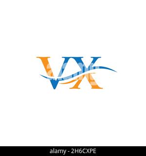 VX Letter Linked Logo for business and company identity. Initial Letter VX Logo Vector Template. Stock Vector