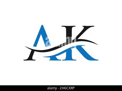 AK Letter Linked Logo for business and company identity. Initial Letter AK Logo Vector Template. Stock Vector