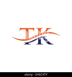 Initial linked letter TK logo design. Modern letter TK logo design vector with modern trendy Stock Vector