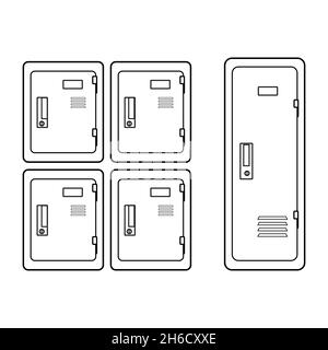 School locker line. Vector illustration, icon Stock Vector