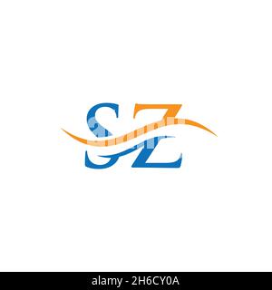 Initial linked letter SZ logo design. Modern letter SZ logo design vector with modern trendy Stock Vector