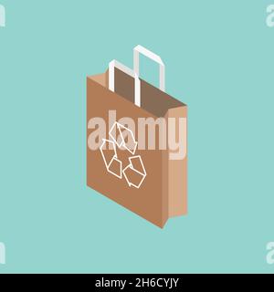Isometric View Eco Bag. Vector illustration Stock Vector