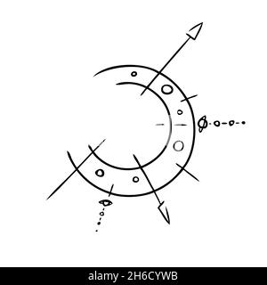 Esoteric geometric symbols. Celestial signs. Vector illustration. Stock Vector