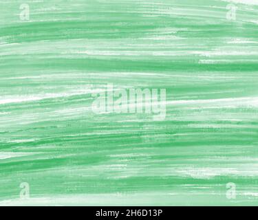 Abstract green background with dry brush paint stripes, colored background for design Stock Photo