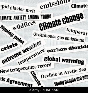 Climate Change News Headlines. Newspaper Clippings About Global Warming ...