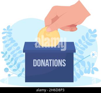 Financial donation 2D vector isolated illustration Stock Vector