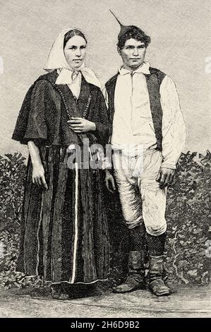 Woman In The Traditional Costume Of Madeira Selling Flowers On The ...