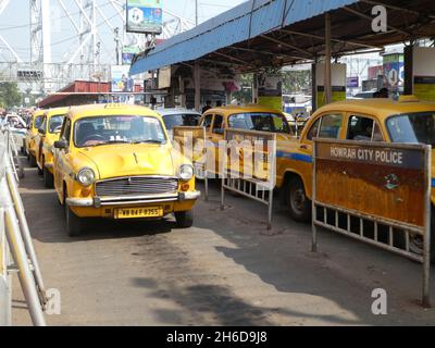 Taxi cabs in Howrah City, West Bengal, India, 2019. Stock Photo