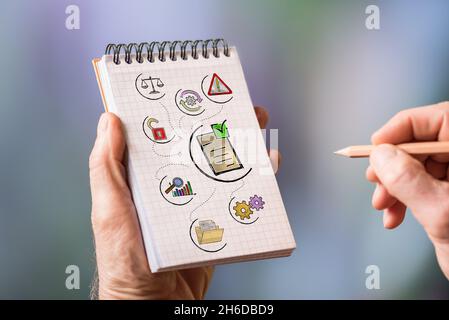 Hand drawing validation concept on a notepad Stock Photo