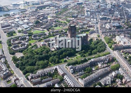The Anglican Cathedral Church of Christ and environs, Liverpool, 2015. Stock Photo