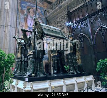 The Tomb of Christopher Columbus in the Seville Cathedral Sevilla Spain Stock Photo