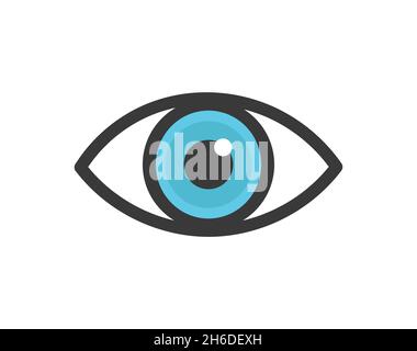 Blue eye icon. Vector illustration. Stock Vector