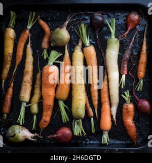 Roasted root vegetables Stock Photo