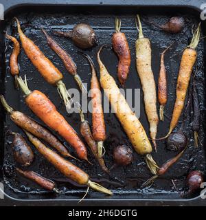 Roasted root vegetables Stock Photo
