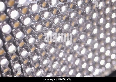 Closeup of lots of bright leds in lamp background Stock Photo