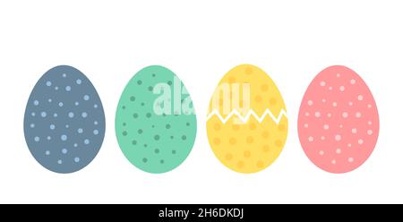 Easter eggs colorful collection. Spring holiday vector. Easter eggs illustration. Stock Vector