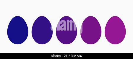 Easter eggs blue and purple collection. Easter eggs vector illustration. Stock Vector