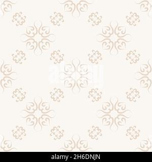 Damask vector background with patterned ornament.Beige color. For textiles, wallpaper, tiles or packaging. Stock Vector