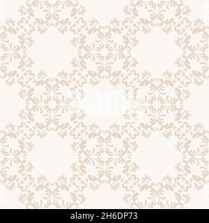 Rich vintage background with damask pattern. Beige seamless baroque pattern. Vector. For textiles, wallpaper, tiles or packaging. Stock Vector