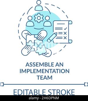 Build an implementation team concept icon Stock Vector