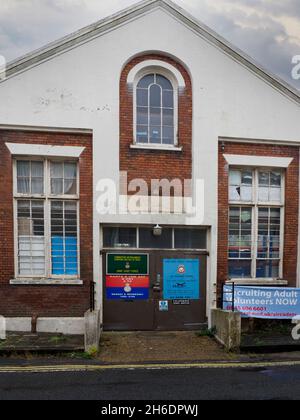 Old run down building used by the ACF and ATC, Lymington, Hampshire, UK Stock Photo