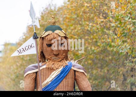 MAGOG giant effigy, at the Lord Mayor's Show, Parade, procession passing along Victoria Embankment, London, UK Stock Photo