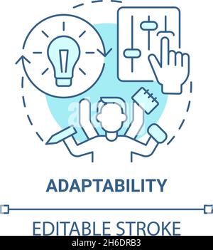 Adaptability blue concept icon Stock Vector