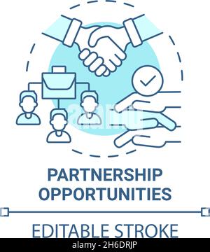Partnership opportunities blue concept icon Stock Vector
