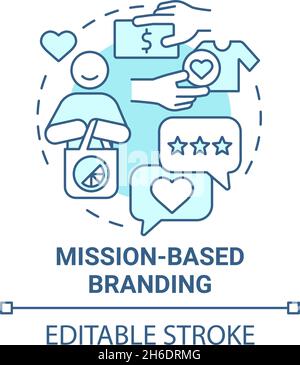 Mission based branding blue concept icon Stock Vector