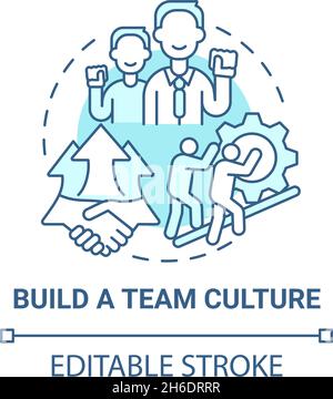 Build team culture blue concept icon Stock Vector