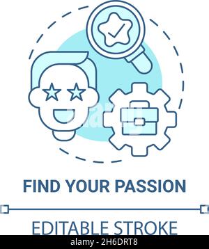 Find your passion blue concept icon Stock Vector