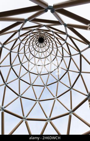 'Paper Tower' designed byJapanese architect Shigeru Ban for the London Design Festival. The tower which is made from cardboard tube is 22m tall making it the worlds tallest paper tower. The tower is outside the Royal Festival Hall, South Bank, London, UK.  24 Sep 2009 Stock Photo