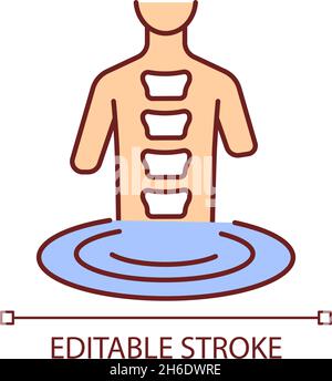 Swimming treatment RGB color icon Stock Vector