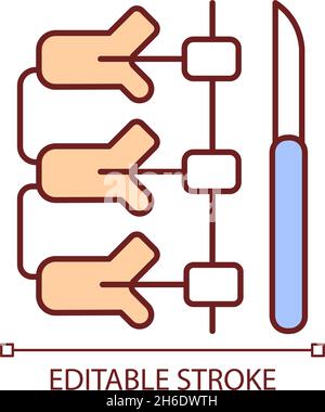 Spinal fusion RGB color icon Stock Vector