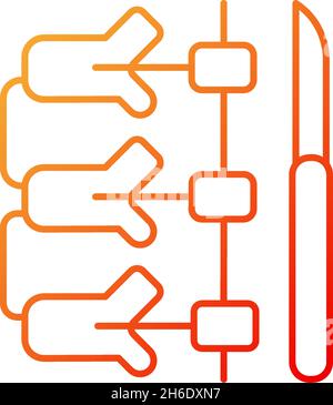 Spinal fusion gradient linear vector icon Stock Vector