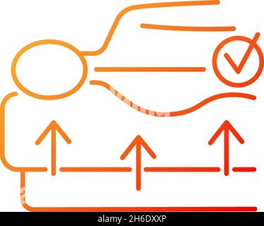 Spine mattress gradient linear vector icon Stock Vector