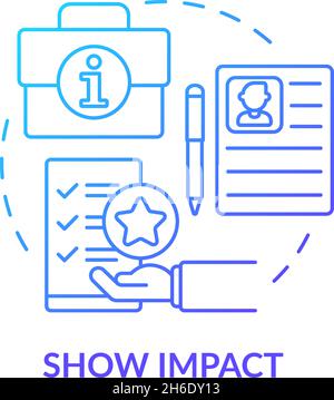 Show impact blue gradient concept icon Stock Vector