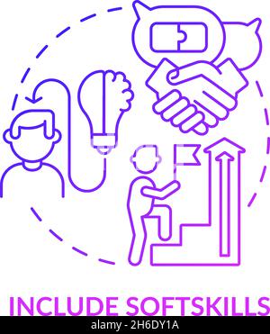 Include softskills purple gradient concept icon Stock Vector