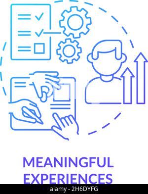 Meaningful experience blue gradient concept icon Stock Vector