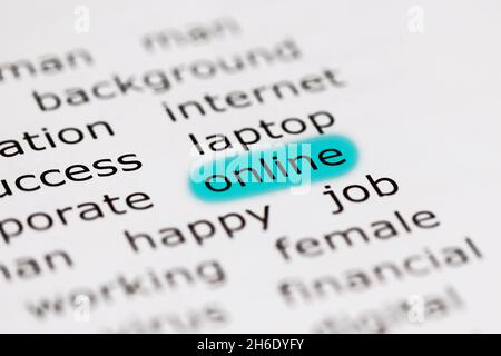 online concept. online means that the equipment or system is connected Stock Photo