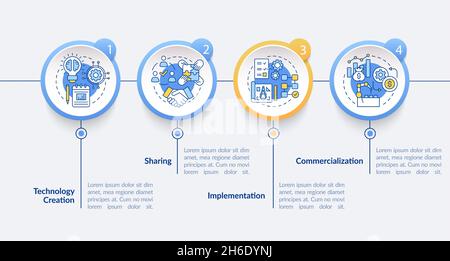 Tech transfer levels vector infographic template Stock Vector