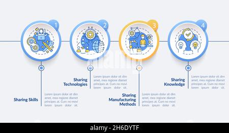 Tech sharing methods vector infographic template Stock Vector