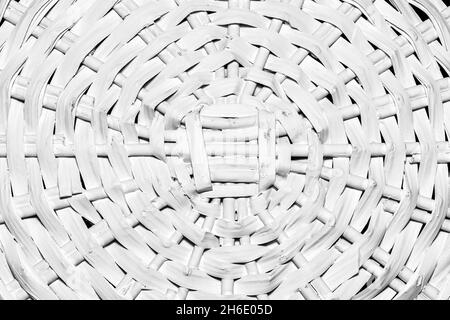 White wooden wicker basket fragment texture. Abstract background for design. Stock Photo