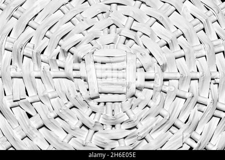 White wooden wicker basket fragment texture. Abstract background for design. Stock Photo
