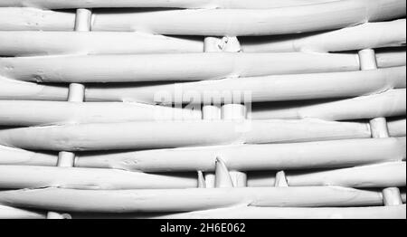 White wooden wicker basket fragment texture. Abstract background for design. Stock Photo