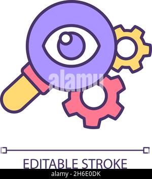 Analyzing system RGB color icon Stock Vector